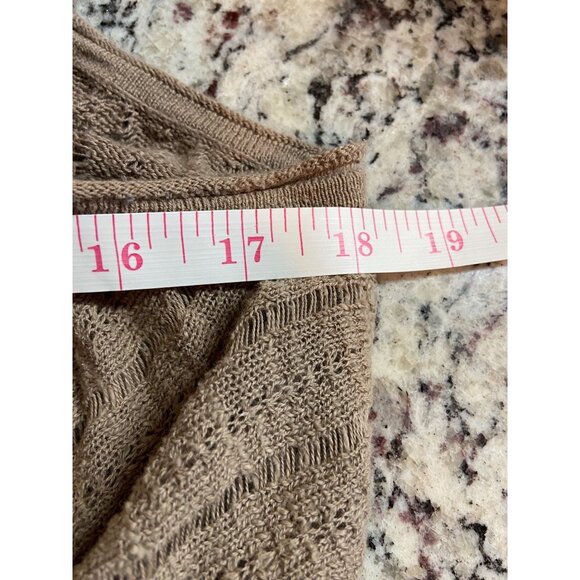 Calvin Klein Jeans Womens Vest Cardigan Medium Beige Open Front Boho Chic - Picture 7 of 8